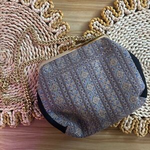 tis. collection Persian Pattern Evening Bag Gold Chain Clutch